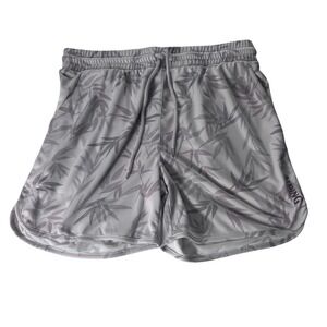 Spalding Mens Lilacash Bamboo Mesh Shorts Tropical Leaf Print Purple Large New